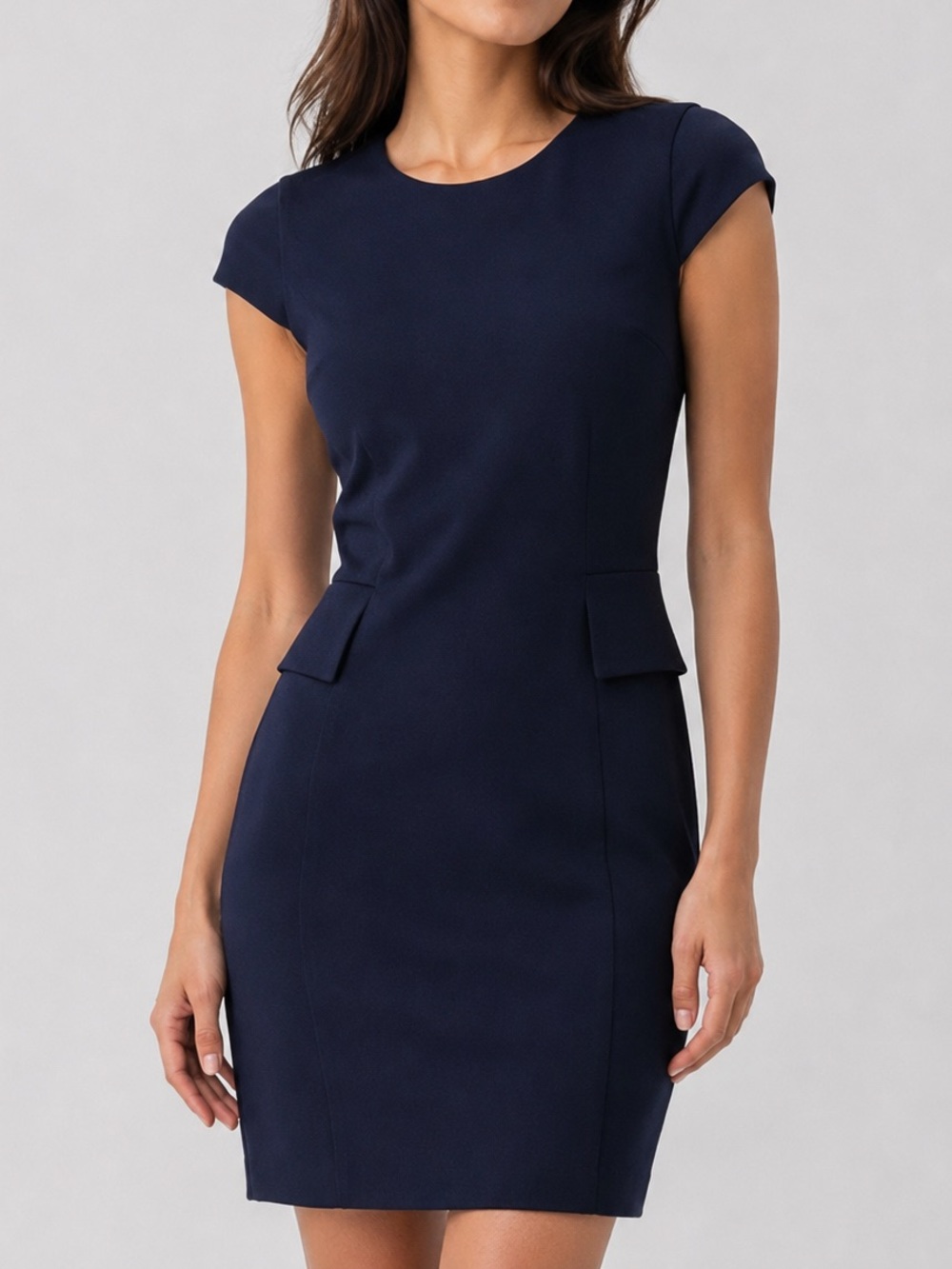 J.Crew Navy Blue Cap Sleeve Sheath Dress